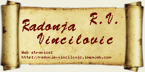 Radonja Vinčilović vizit kartica